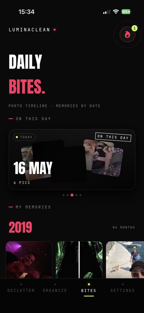 LuminaClean Daily Bites: On This Day memories and photo timeline