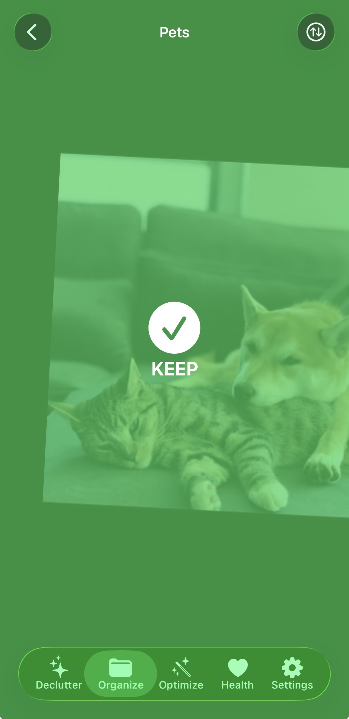 LuminaClean swipe to delete